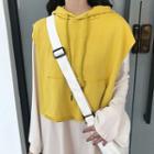 Set: Sleeveless Hoodie + Long-sleeve Midi T-shirt Dress
