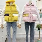 Color Block Corduroy Padded Vest