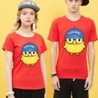 Short-sleeve Print Oversized Crewneck Slim T-shirt