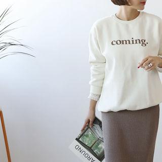 Lettering Brushed Fleece Sweatshirt
