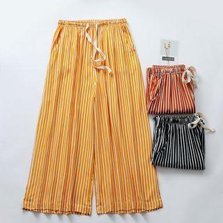 Drawstring Pinstripe Lounge Pants