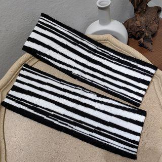 Striped Knit Headband Stripes - Black & White - One Size