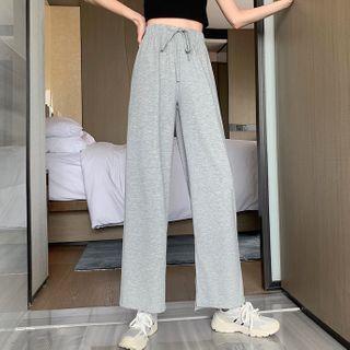 Straight Cut Split Drawstring Pants