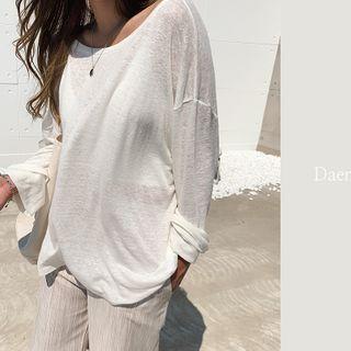 Bareback Linen Blend T-shirt Ivory - One Size