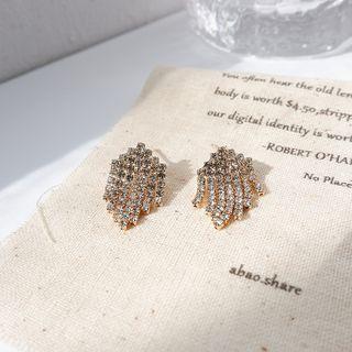 Rhinestone Drop Earring 1 Pair - Silver Needle Earrings - One Size