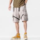 Buckled Letter Printed Cargo Shorts