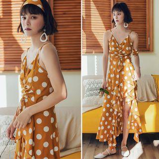 Dot Irregular Sleeveless Dress