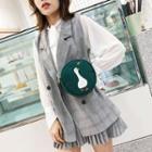 Duck-print Chain Strap Crossbody Bag Aym-1352 - Dark Green - One Size