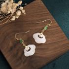 Cloud Faux Gemstone Dangle Earring Cp122 - 1 Pair - White & Green & Gold - One Size