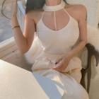 Sleeveless Knit Camisole Top White - One Size
