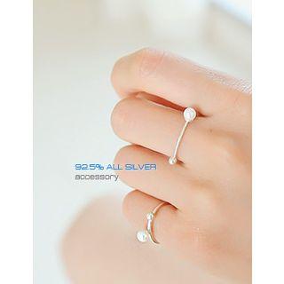Set: Faux Pearl Silver Ring