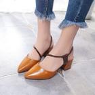 Block-heel Pointy-toe Sandals