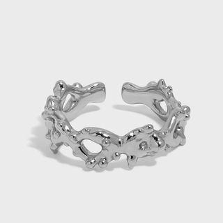 925 Sterling Silver Keyhole Irregular Open Ring