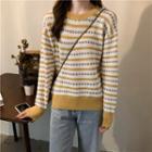 Striped Floral Sweater
