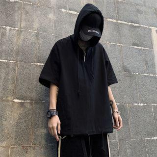 Couple Matching Elbow-sleeve Plain Hoodie