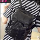 Drawstring Faux Leather Backpack