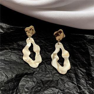 Irregular Resin Dangle Earring 1 Pair - Earring - Light Gold - One Size