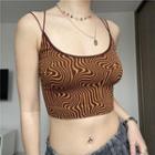 Strappy Marble Print Cropped Camisole Top