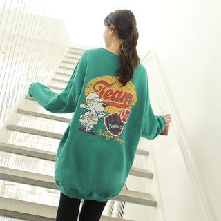 Drop-shoulder Graphic Oversized Sweatshirt