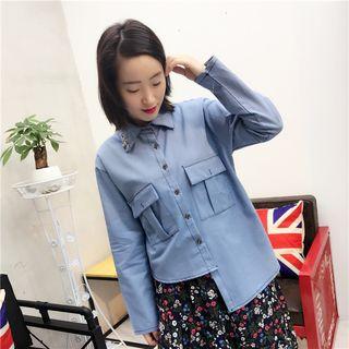 Asymmetric Denim Blouse