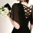 Chiffon-sleeve Strappy Back A-line Minidress