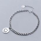 925 Sterling Silver Smiley Bracelet S925 Silver - As Shown In Figure - One Size