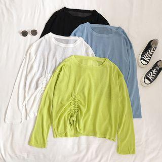 Ruched Front Long-sleeve T-shirt