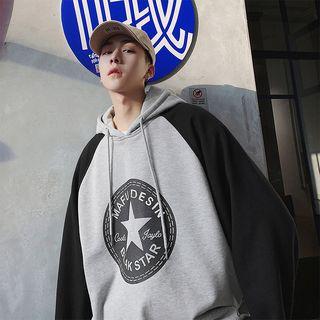 Star Print Raglan Hoodie
