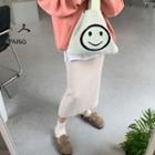 Band-waist Ribbed Knit H-line Skirt