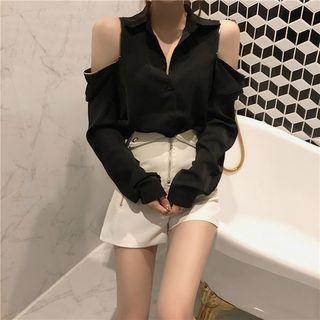 Shoulder Cut Out Shirt / Shorts