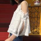 Cold Shoulder Lace 3/4-sleeve Top
