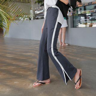 Contrast-trim Slit-hem Sweatpants