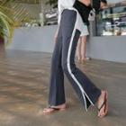 Contrast-trim Slit-hem Sweatpants