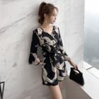 Printed Crane Jumpsuit