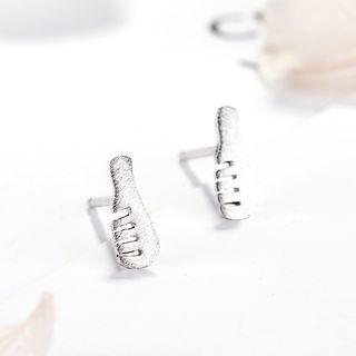925 Sterling Silver Comb Stud Earrings 925 Silver - One Size