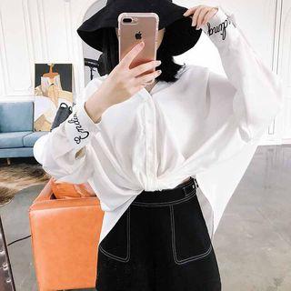 Letter Printed Long Sleeve Shirt