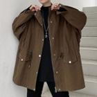 Drawstring Waist Loose-fit Trench Coat