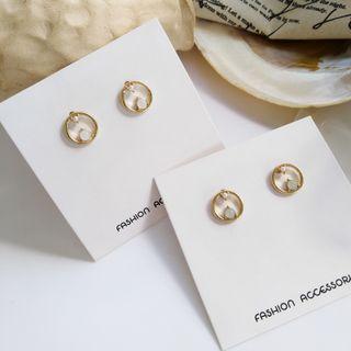 Beaded Hoop Stud Earring