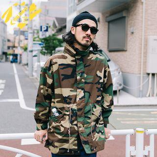 Drawstring-waist Stand-collar Jacket