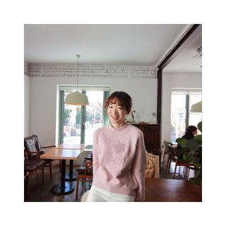 Mock-neck Embroidered Sweater