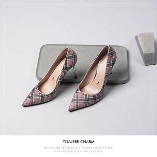 Plaid Stiletto Heel Pumps