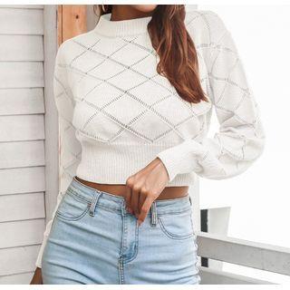 Argyle Perforated Sweater