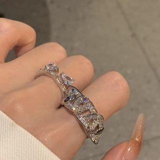 Rhinestone Open Ring / Chunky Chain Open Ring / Set