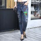 Floral Applique Skinny Jeans