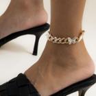 Rhinestone Butterfly Chain Anklet