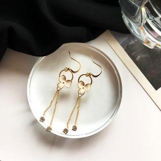 Flower Long Earring 1 Pair - Hook Earring - One Size