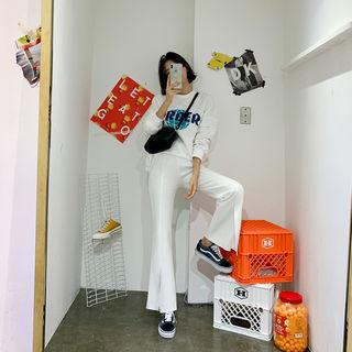 Slashed Boot-cut Pants