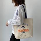 Cartoon Print Canvas Shopper Bag Beige - One Size