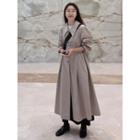 Single-breasted A-line Trench Coat With Belt