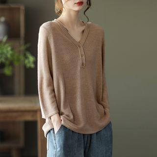 3/4-sleve Knit Top